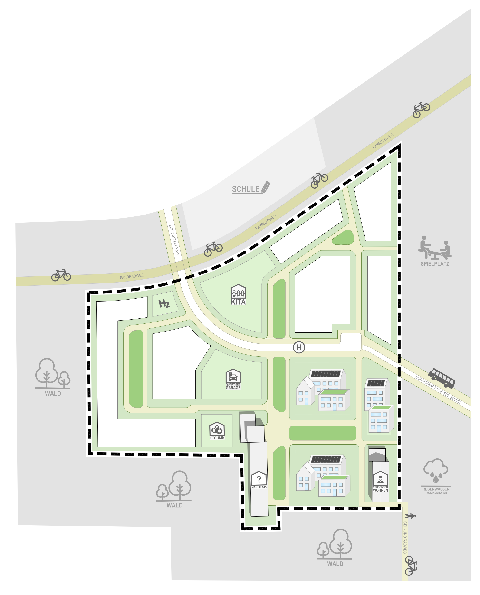 Skizze des zukünftigen Wohnquartiers. Quelle: GSG Oldenburg.